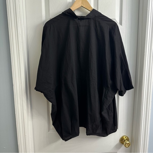 RHODE Shirt Button Down Black Cotton Oversized Lagenlook Size Extra Small - Picture 4 of 8